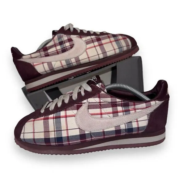 Nike Cortez '72 &quot;Burgundy Plaid&quot; 385395-602 Super RARE Women's 7.5