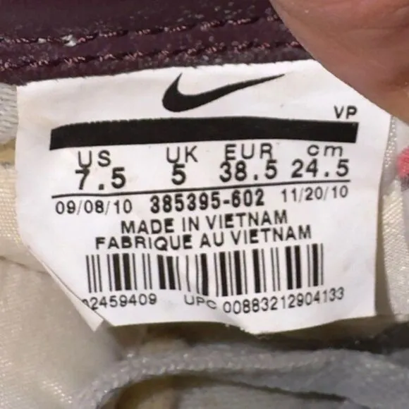 Nike Cortez '72 &quot;Burgundy Plaid&quot; 385395-602 Super RARE Women's 7.5