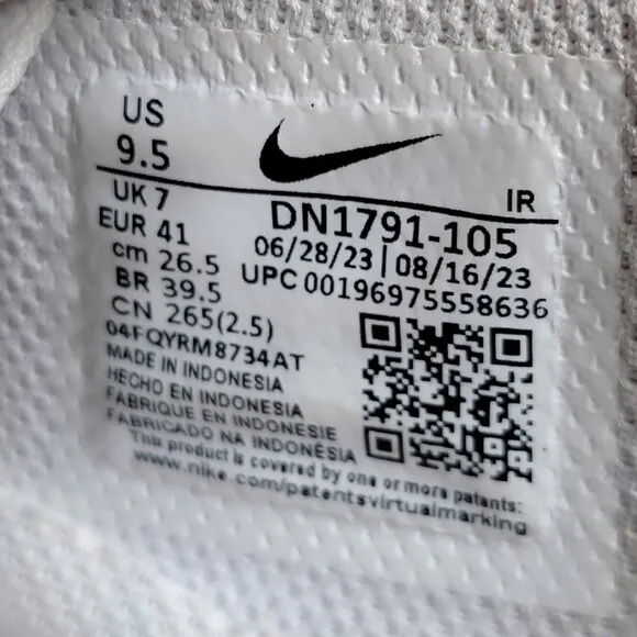 Nike Cortez Shoes Womens Size 9.5 White Platinum Leather Sneakers DN1791-105
