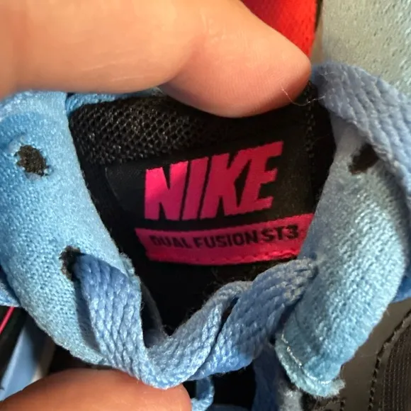 Nike‎ Dual Fusion ST3 Women Black Pink Blue Running Shoes 9.5 #657498-003