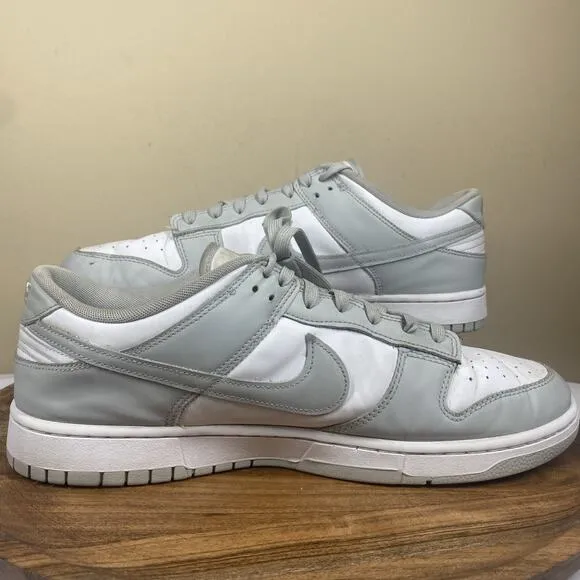 Nike Dunk Low Grey Fog Mens White And Grey Size 14 Low Top Shoes Sneakers