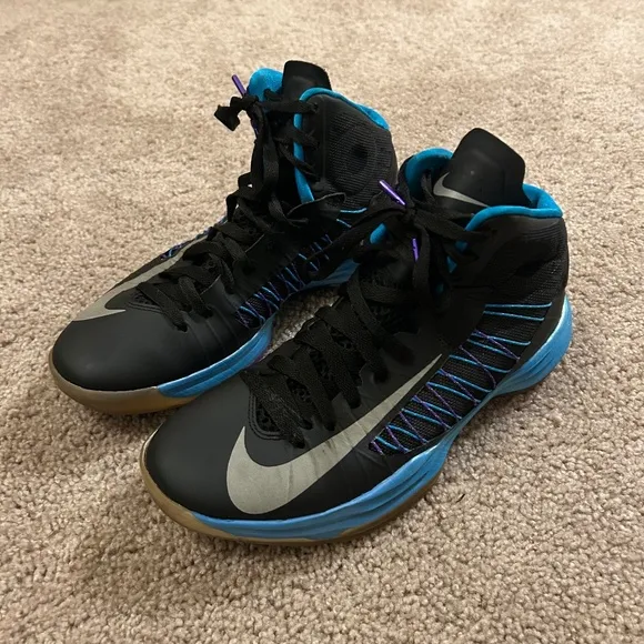 Nike Hyperdunk  Lunarlon Black and Blue Basketball Shoe Men’s Size 10