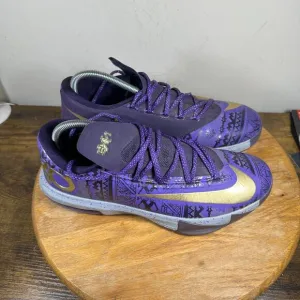 Nike KD VI 6 Black History Month Purple Black Shoes Men's Size 9 646742-500