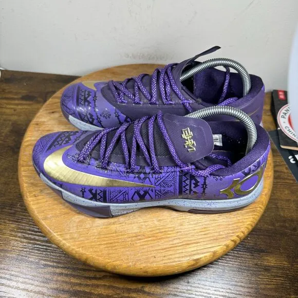 Nike KD VI 6 Black History Month Purple Black Shoes Men's Size 9 646742-500