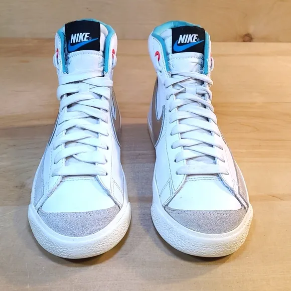 Nike Mid Blazer 77 White Leather  Athletic Shoes