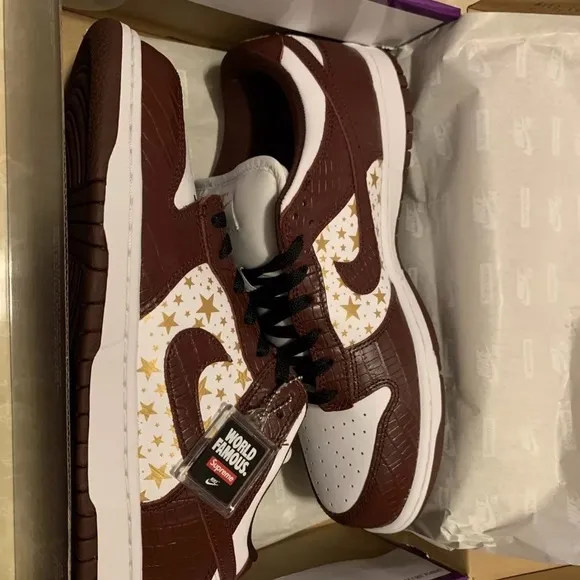 Nike SB Dunk Low OG QS Men's Shoes - White and Brown