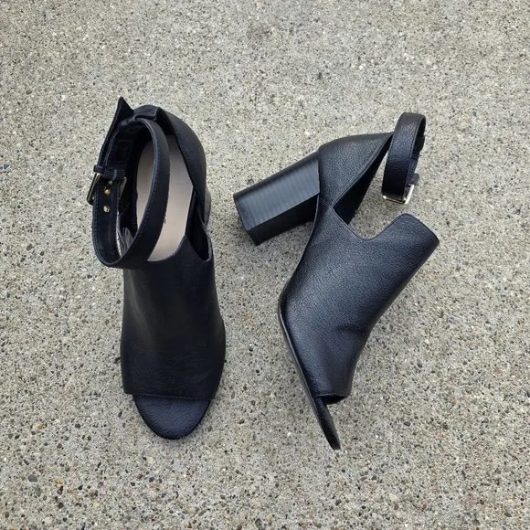 Nine West Black Open-Toe Heeled Sandals Women Size 9