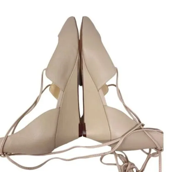 Nine West Shoes WMNS 11 Strappy Flats Eladiao Pointed Toe Criss Neutral Wedding