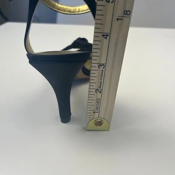 Nine West Strappy Sandals Stilettos Heels Black Size 7M