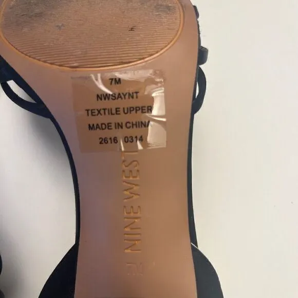 Nine West Strappy Sandals Stilettos Heels Black Size 7M