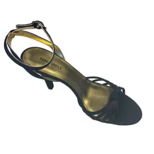 Nine West Strappy Sandals Stilettos Heels Black Size 7M