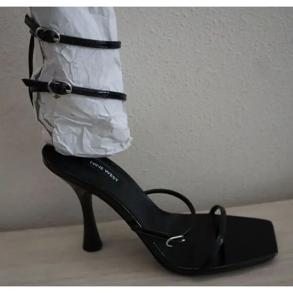 Nine West WNAVES3 Women's Sz 10 M Black Aves Strappy Dress Sandals SIB