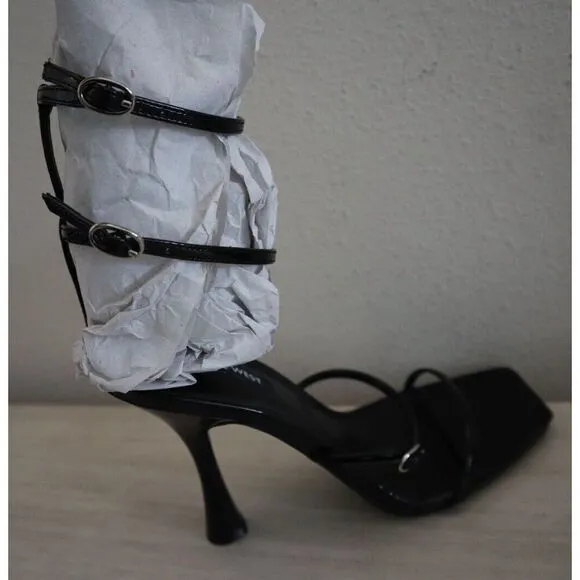 Nine West WNAVES3 Women's Sz 10 M Black Aves Strappy Dress Sandals SIB