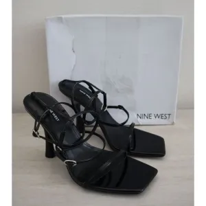 Nine West WNAVES3 Women's Sz 10 M Black Aves Strappy Dress Sandals SIB