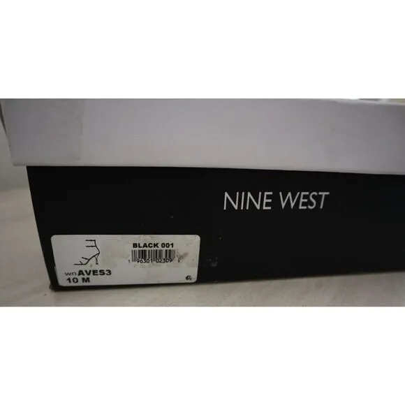 Nine West WNAVES3 Women's Sz 10 M Black Aves Strappy Dress Sandals SIB