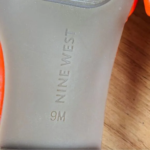 Nine West Sonet Braided Slide Sandal Shoes Orange 9