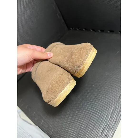 No.6 Old School Clog on High Heel Brown Suede Womens Size 36 US 6 Shoes