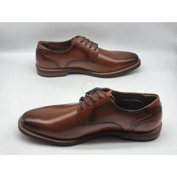Nunn Bush Brown Leather Oxford Mens Dress Shoes W/Comfort Gel Sole 9M