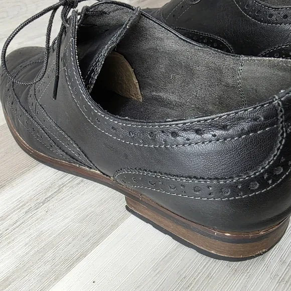 Nunn Bush Mens Black Leather Wingtip Oxford Mens Size 11 #84637