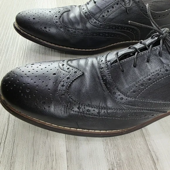 Nunn Bush Mens Black Leather Wingtip Oxford Mens Size 11 #84637