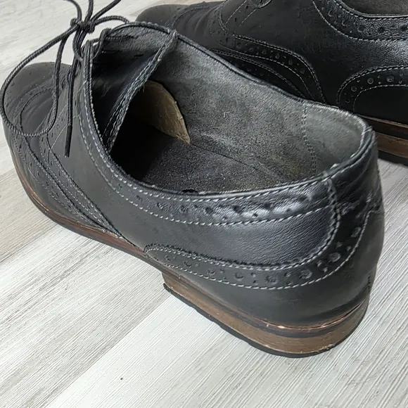 Nunn Bush Mens Black Leather Wingtip Oxford Mens Size 11 #84637
