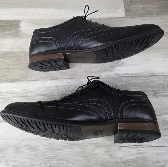 Nunn Bush Mens Black Leather Wingtip Oxford Mens Size 11 #84637