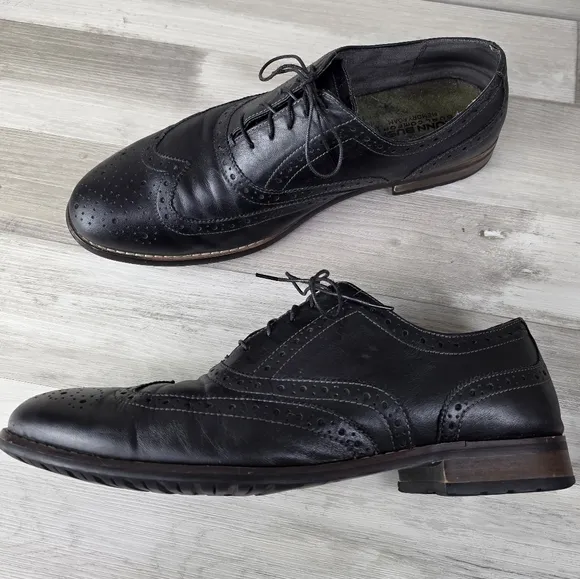 Nunn Bush Mens Black Leather Wingtip Oxford Mens Size 11 #84637