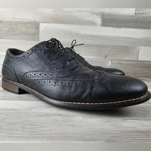 Nunn Bush Mens Black Leather Wingtip Oxford Mens Size 11 #84637