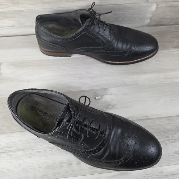 Nunn Bush Mens Black Leather Wingtip Oxford Mens Size 11 #84637