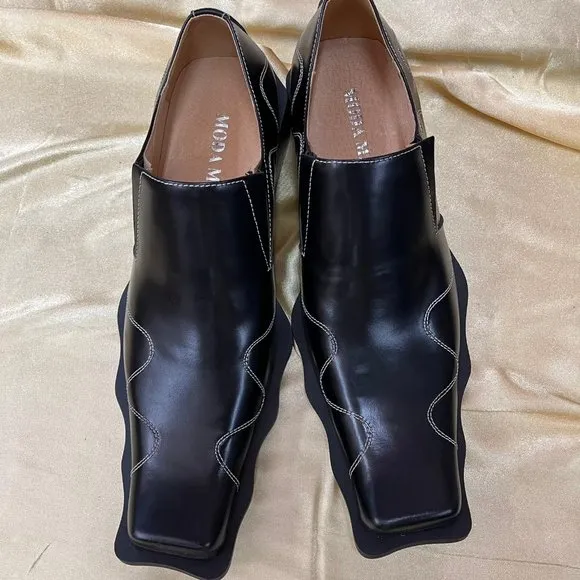 NWB Moda Max genuine leather dress shoes loafer wedding formal MF804-3