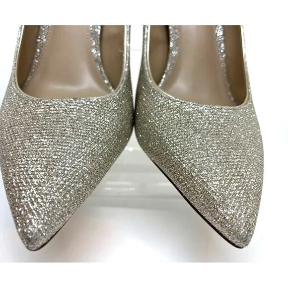 NWB SAM EDELMAN Hazel Light Gold Mesh Special Occasion 3.75&quot; Heels Shoes 9 W
