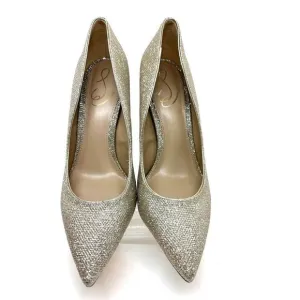 NWB SAM EDELMAN Hazel Light Gold Mesh Special Occasion 3.75&quot; Heels Shoes 9 W