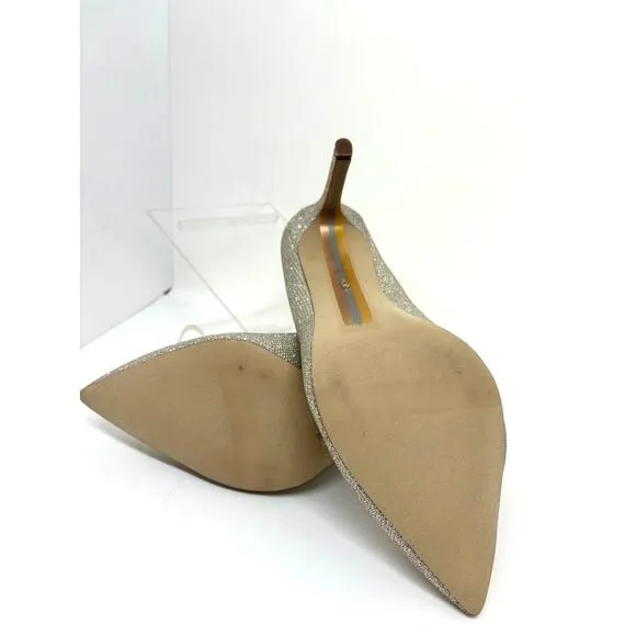 NWB SAM EDELMAN Hazel Light Gold Mesh Special Occasion 3.75&quot; Heels Shoes 9 W
