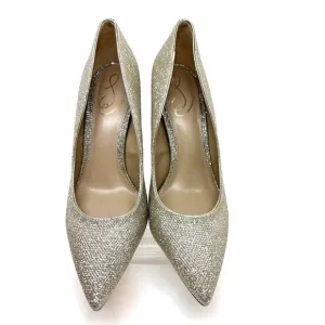 NWB SAM EDELMAN Hazel Light Gold Mesh Special Occasion 3.75&quot; Heels Shoes 9 W