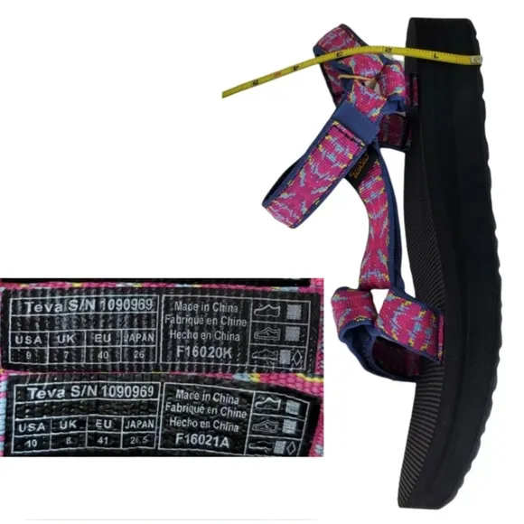 NWB Teva midform universal strappy sandals triton raspberry sorbet