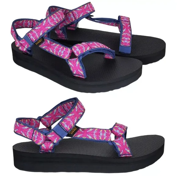 NWB Teva midform universal strappy sandals triton raspberry sorbet