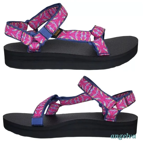 NWB Teva midform universal strappy sandals triton raspberry sorbet