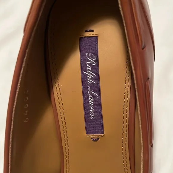 NWB:Ralph Lauren Purple Label Oxford 4 Inch Heel Gold 39B Made In Italy.…
