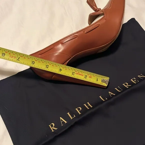NWB:Ralph Lauren Purple Label Oxford 4 Inch Heel Gold 39B Made In Italy.…