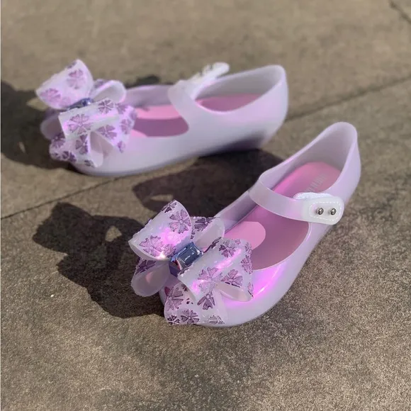 NWOB MINI MELISSA Ultragirl Sweet XI Kids Flats In Pearly Lilac Size 9T