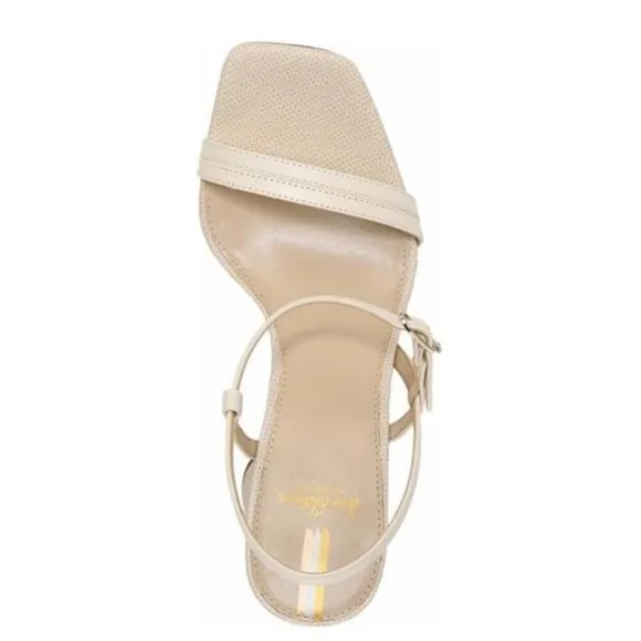 NWOB Sam Edelman Kit Ivory Square Toe Slingback Block Heel Sandals size 10