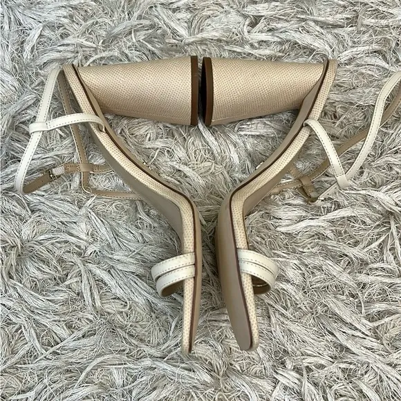 NWOB Sam Edelman Kit Ivory Square Toe Slingback Block Heel Sandals size 10