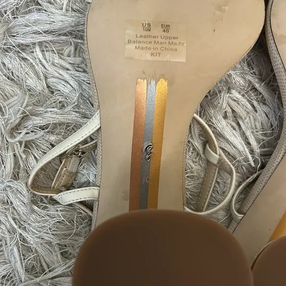 NWOB Sam Edelman Kit Ivory Square Toe Slingback Block Heel Sandals size 10