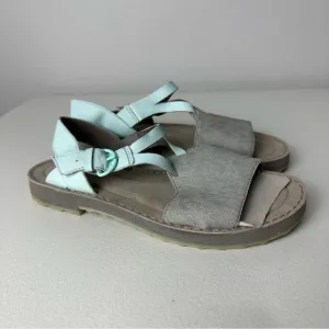 NWOT Camper Blue Gray PimPom Strappy Sandals Size 36 or 6