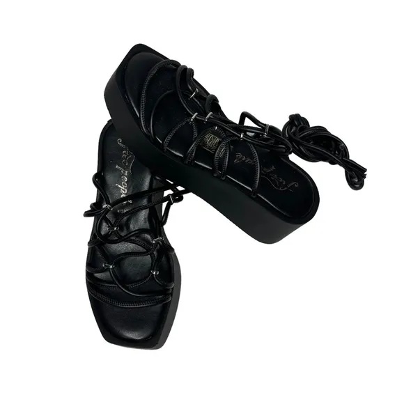 NWOT Free People Georgia Wrap Platform Lace Up Sandals 36