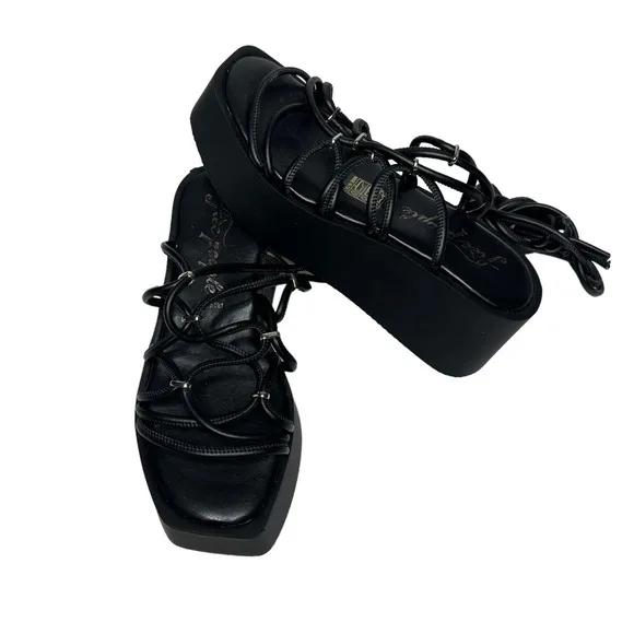 NWOT Free People Georgia Wrap Platform Lace Up Sandals 36