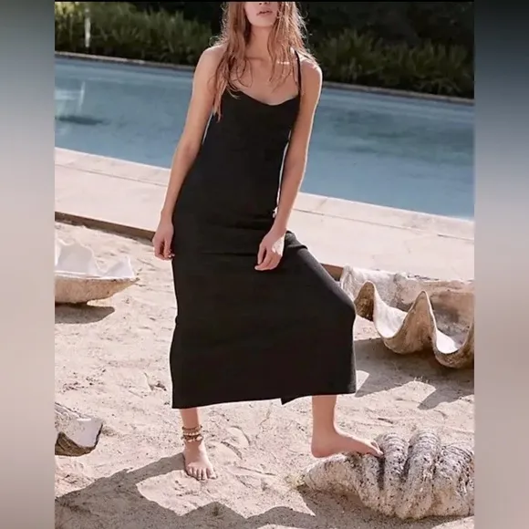 NWOT Free People, Moss Midi, Small in Black