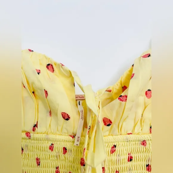 NWOT Free People Strawberry Yellow Midi Maxi Lavender Daze Dress Size Medium