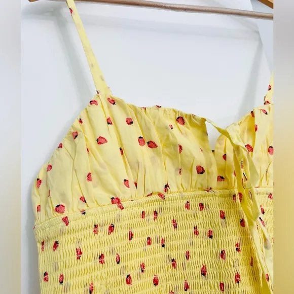NWOT Free People Strawberry Yellow Midi Maxi Lavender Daze Dress Size Medium