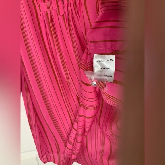 NWOT Natalie Martin Sammie Pink Striped Dress Sz XS